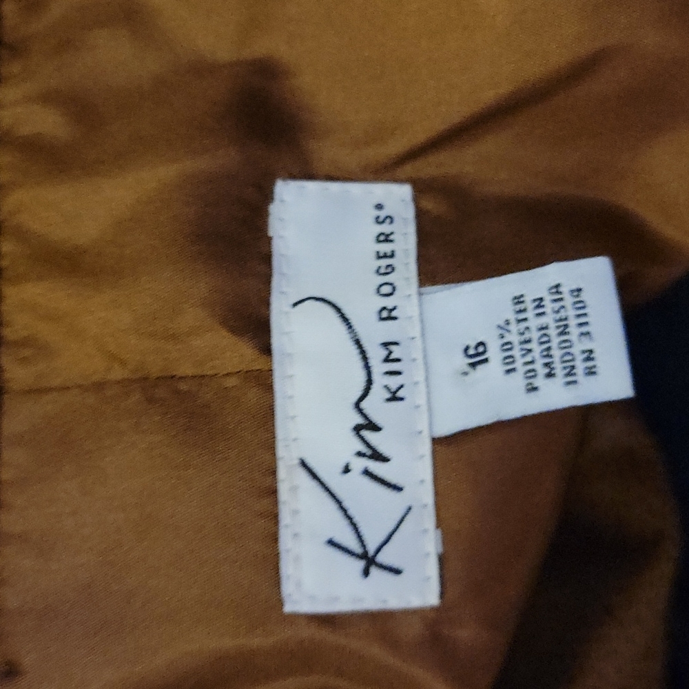 KIM ROGERS Caramel snakeskin textured print fully lined zip front jacket 16 New… - Picture 6 of 9